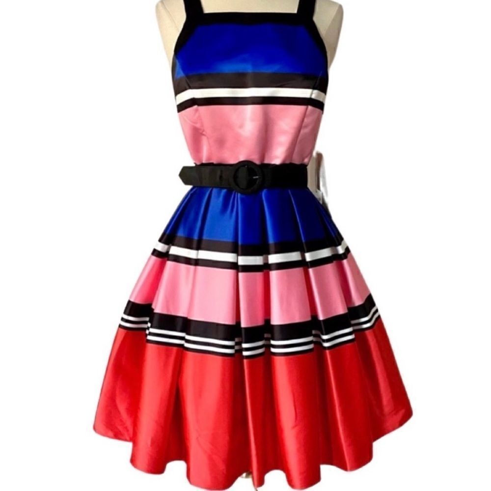 NWT Tony Bowls Colorful Fit and Flare Formal Dress